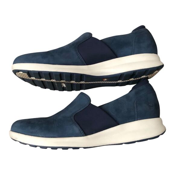 CLARKS Unstructured Womens Size 9 M Blue Un Adorn Leather Slip On Loafers Shoes - Picture 3 of 8
